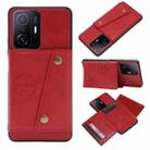 For Xiaomi 11T Double Buckle PU + TPU Magnetic Phone Case(Red) - 1
