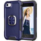 For iPhone SE 2022 / SE 2020 / 8 / 7 3 in 1 PC + TPU Phone Case with Ring Holder(Navy Blue) - 1
