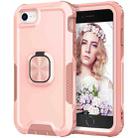 For iPhone SE 2022 / SE 2020 / 8 / 7 3 in 1 PC + TPU Phone Case with Ring Holder(Pink) - 1