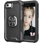 For iPhone SE 2022 / SE 2020 / 8 / 7 3 in 1 PC + TPU Phone Case with Ring Holder(Black) - 1