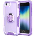 For iPhone SE 2022 / SE 2020 / 8 / 7 3 in 1 PC + TPU Phone Case with Ring Holder(Purple) - 1