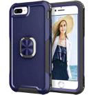 3 in 1 PC + TPU Phone Case with Ring Holder For iPhone 8 Plus & 7 Plus(Navy Blue) - 1