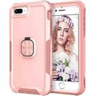3 in 1 PC + TPU Phone Case with Ring Holder For iPhone 8 Plus & 7 Plus(Pink) - 1