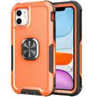 3 in 1 PC + TPU Phone Case with Ring Holder For iPhone 11(Orange) - 1