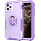 3 in 1 PC + TPU Phone Case with Ring Holder For iPhone 11 Pro Max(Purple) - 1