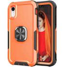 For iPhone XR 3 in 1 PC + TPU Phone Case with Ring Holder(Orange) - 1