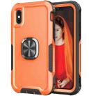 For iPhone XS Max 3 in 1 PC + TPU Phone Case with Ring Holder(Orange) - 1