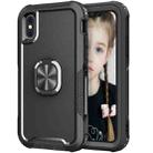 For iPhone XS Max 3 in 1 PC + TPU Phone Case with Ring Holder(Black) - 1