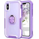 For iPhone XS Max 3 in 1 PC + TPU Phone Case with Ring Holder(Purple) - 1