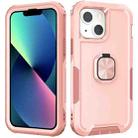 For iPhone 13 mini 3 in 1 PC + TPU Phone Case with Ring Holder (Pink) - 1