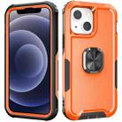 For iPhone 12 mini 3 in 1 PC + TPU Phone Case with Ring Holder (Orange) - 1