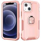 For iPhone 12 mini 3 in 1 PC + TPU Phone Case with Ring Holder (Pink) - 1