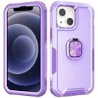 For iPhone 12 mini 3 in 1 PC + TPU Phone Case with Ring Holder (Purple) - 1