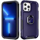 For iPhone 13 Pro Max 3 in 1 PC + TPU Phone Case with Ring Holder (Navy Blue) - 1