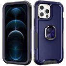 For iPhone 12 Pro Max 3 in 1 PC + TPU Phone Case with Ring Holder(Navy Blue) - 1