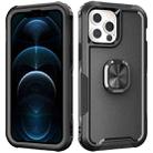 For iPhone 12 Pro Max 3 in 1 PC + TPU Phone Case with Ring Holder(Black) - 1
