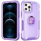 For iPhone 12 Pro Max 3 in 1 PC + TPU Phone Case with Ring Holder(Purple) - 1