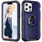 For iPhone 13 Pro 3 in 1 PC + TPU Phone Case with Ring Holder (Navy Blue) - 1