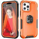 For iPhone 13 Pro 3 in 1 PC + TPU Phone Case with Ring Holder (Orange) - 1