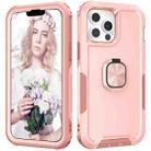 For iPhone 13 Pro 3 in 1 PC + TPU Phone Case with Ring Holder (Pink) - 1