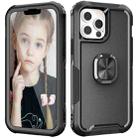 For iPhone 13 Pro 3 in 1 PC + TPU Phone Case with Ring Holder (Black) - 1