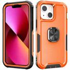 For iPhone 13 3 in 1 PC + TPU Phone Case with Ring Holder(Orange) - 1