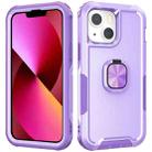 For iPhone 13 3 in 1 PC + TPU Phone Case with Ring Holder(Purple) - 1