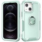 For iPhone 12 / 12 Pro 3 in 1 PC + TPU Phone Case with Ring Holder(Mint Green) - 1