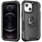 For iPhone 12 / 12 Pro 3 in 1 PC + TPU Phone Case with Ring Holder(Black) - 1