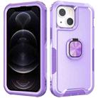 For iPhone 12 / 12 Pro 3 in 1 PC + TPU Phone Case with Ring Holder(Purple) - 1