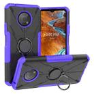 For Nokia G300 Armor Bear Shockproof PC + TPU Phone Case with Ring Holder(Purple) - 1