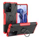 For Xiaomi 11T Armor Bear Shockproof PC + TPU Phone Case with Ring Holder(Red) - 1