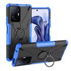 For Xiaomi 11T Armor Bear Shockproof PC + TPU Phone Case with Ring Holder(Blue) - 1