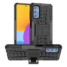 For Samsung Galaxy M52 5G Tire Texture TPU + PC Phone Case with Holder(Black) - 1