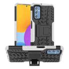 For Samsung Galaxy M52 5G Tire Texture TPU + PC Phone Case with Holder(White) - 1