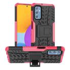 For Samsung Galaxy M52 5G Tire Texture TPU + PC Phone Case with Holder(Pink) - 1