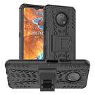 For Nokia G300 Tire Texture TPU + PC Phone Case with Holder(Black) - 1