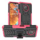 For Nokia G300 Tire Texture TPU + PC Phone Case with Holder(Pink) - 1