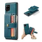 For Samsung Galaxy A12 5G JEEHOOD RFID Blocking Anti-Theft Magnetic PU + TPU Phone Case with Card Slot(Blue) - 1