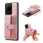 For Samsung Galaxy S20 JEEHOOD RFID Blocking Anti-Theft Magnetic PU + TPU Phone Case with Card Slot(Pink) - 1