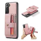For Samsung Galaxy S21+ 5G JEEHOOD RFID Blocking Anti-Theft Magnetic PU + TPU Phone Case with Card Slot(Pink) - 1