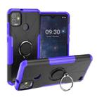 For Tecno Pop 5P Armor Bear Shockproof PC + TPU Phone Case with Ring Holder(Purple) - 1