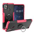 For Tecno Pop 5P Armor Bear Shockproof PC + TPU Phone Case with Ring Holder(Rose Red) - 1