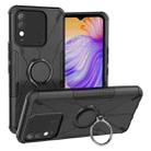 For Tecno Spark 8 Armor Bear Shockproof PC + TPU Phone Case with Ring Holder(Black) - 1