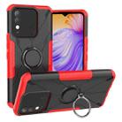 For Tecno Spark 8 Armor Bear Shockproof PC + TPU Phone Case with Ring Holder(Red) - 1