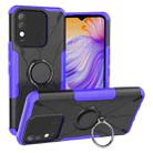 For Tecno Spark 8 Armor Bear Shockproof PC + TPU Phone Case with Ring Holder(Purple) - 1