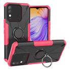 For Tecno Spark 8 Armor Bear Shockproof PC + TPU Phone Case with Ring Holder(Rose Red) - 1