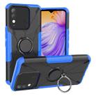 For Tecno Spark 8 Armor Bear Shockproof PC + TPU Phone Case with Ring Holder(Blue) - 1