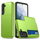 For Samsung Galaxy S22 5G Shockproof Armor Phone Case with Card Slot(Green) - 1