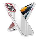 For iPhone 13 Pro Four-corner Shockproof TPU + PC Phone Case (Transparent Red) - 1